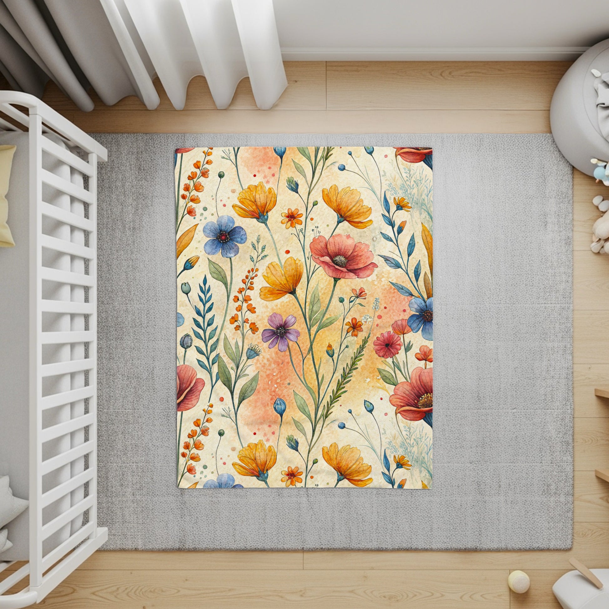 Colorful Watercolor Flowers Botanical Pattern Design - Walk Greener
