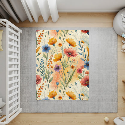 Colorful Watercolor Flowers Botanical Pattern Design - Walk Greener
