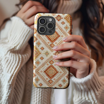 Aztec Inspired Desert Geometric Design With Custom Name Custom Phone Case - Walk Greener