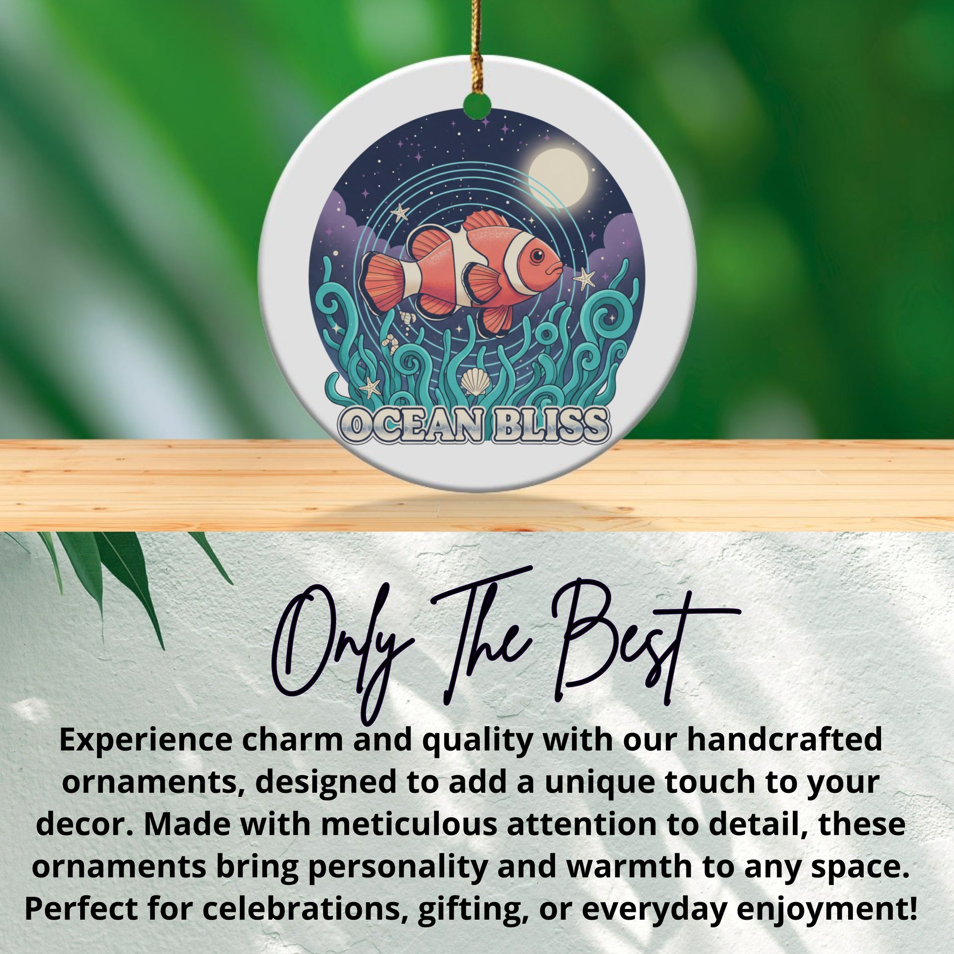Ocean Bliss Unique Round Ornament product