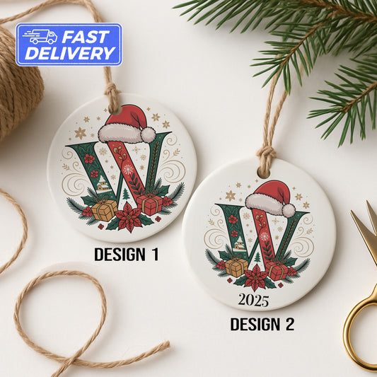 Personalized Christmas Ornaments with Initial W product