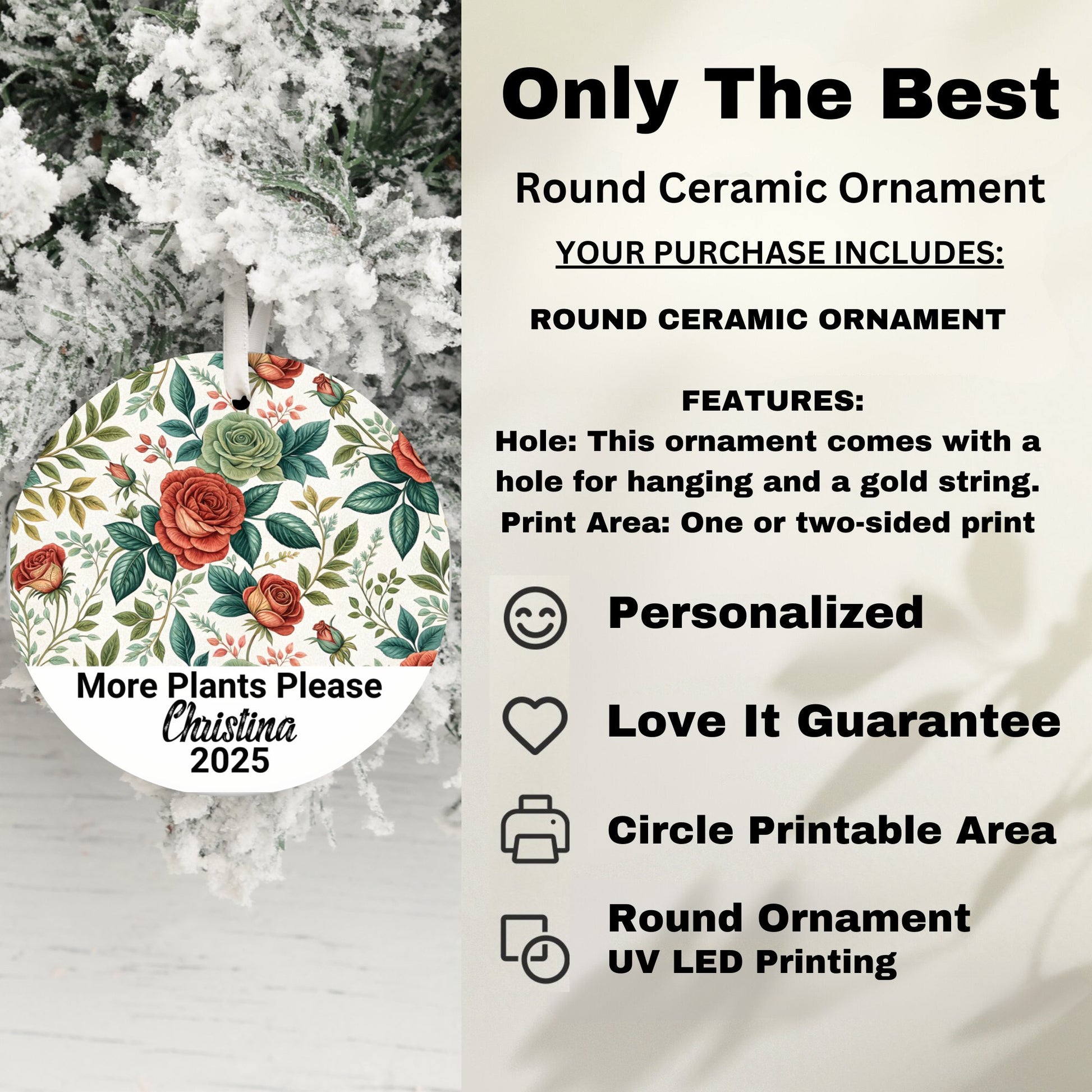Personalized Round Ceramic Ornament Product