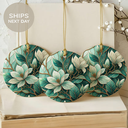 Elegant Floral Design Round Hanging Ornament Set
