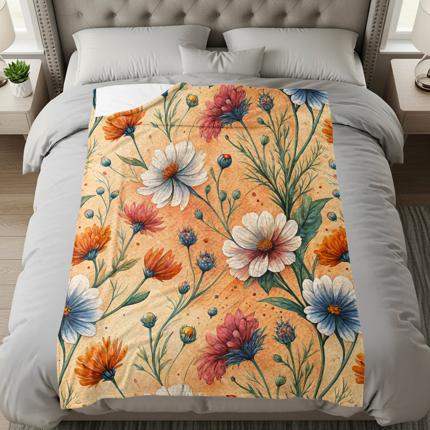Watercolor Floral Delight Seamless Springtime Pattern - Walk Greener