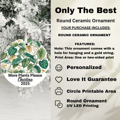 'Personalized Round Ceramic Ornament Holiday Decoration product type'