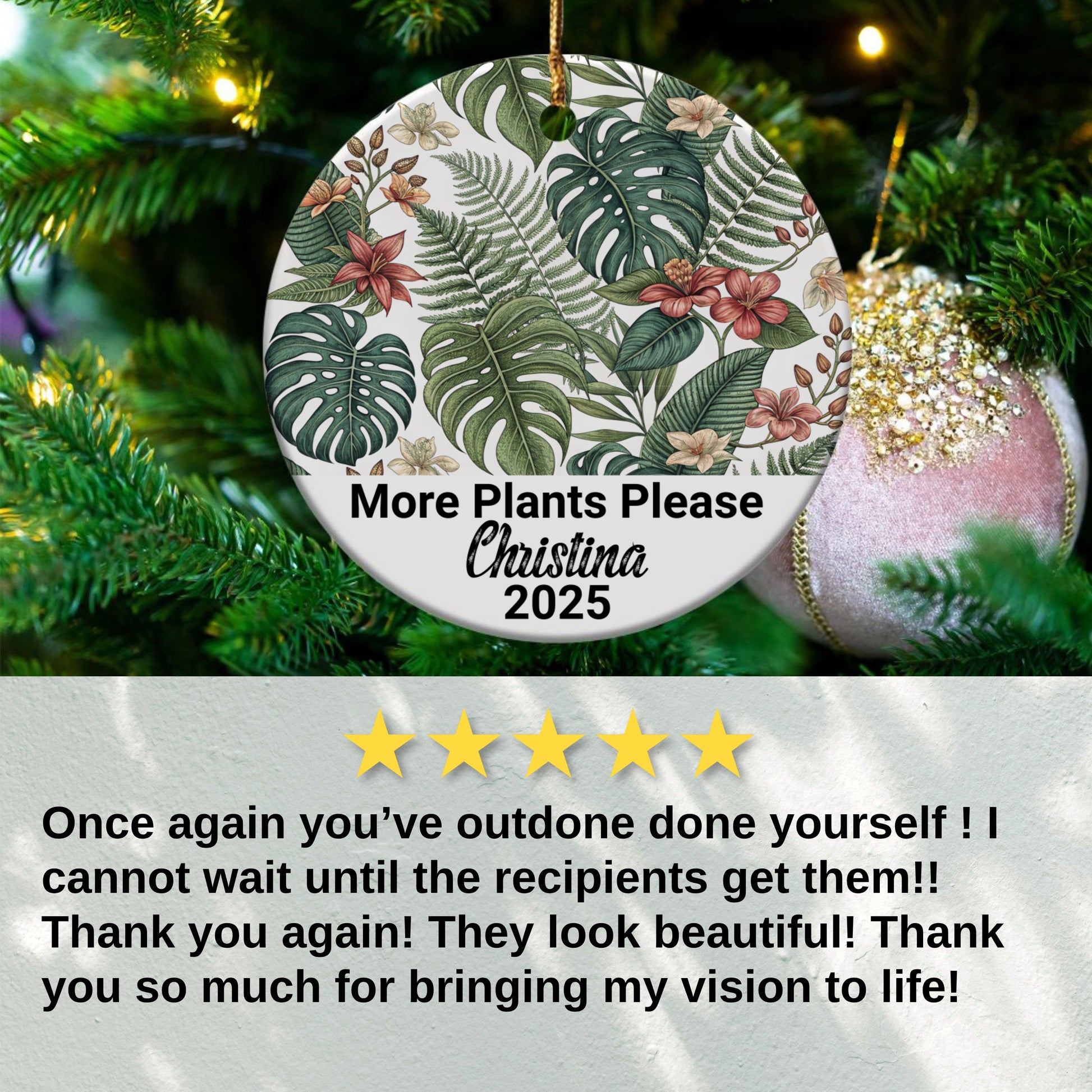 More Plants Please Customized Ornament product