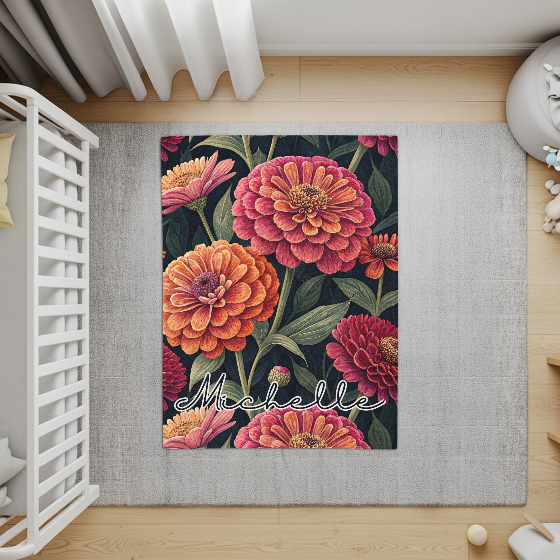 Vivid Floral Arrangement Custom Name Design Special Blankets - Walk Greener