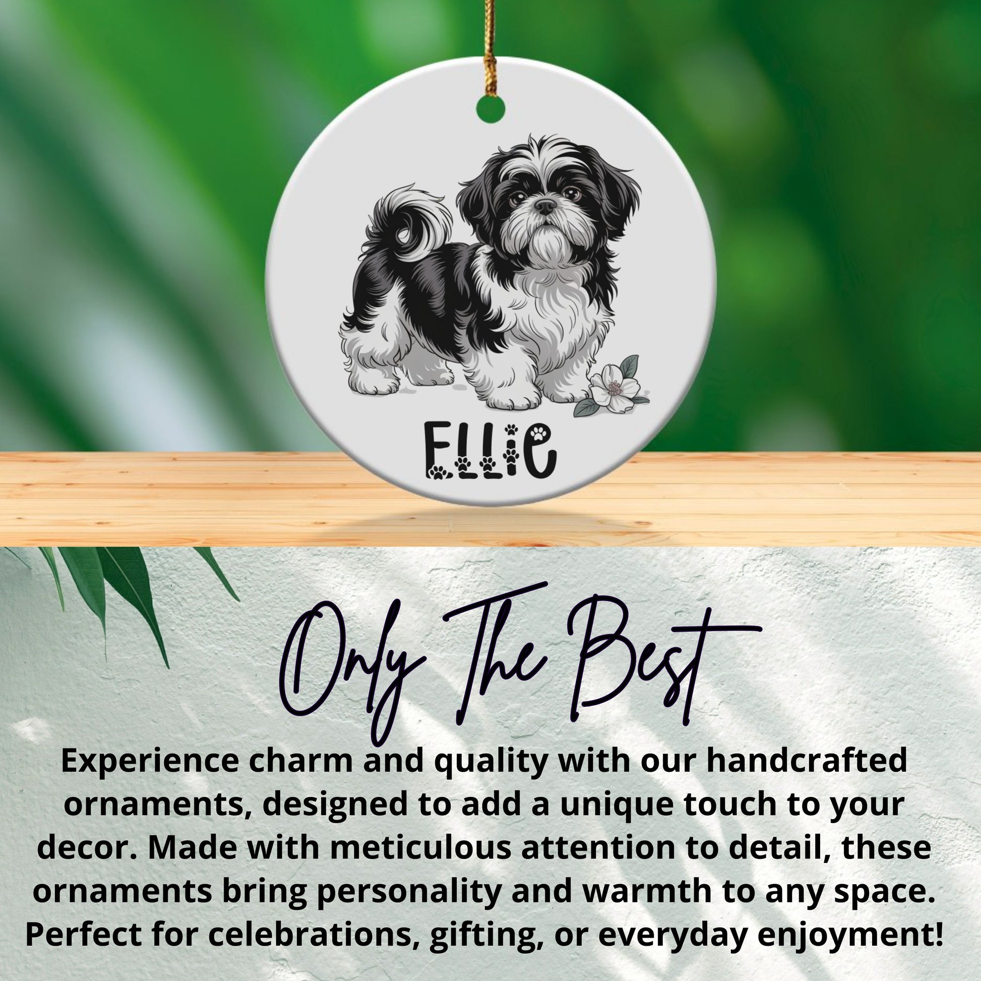 Handcrafted Ornament with Dog Design product type