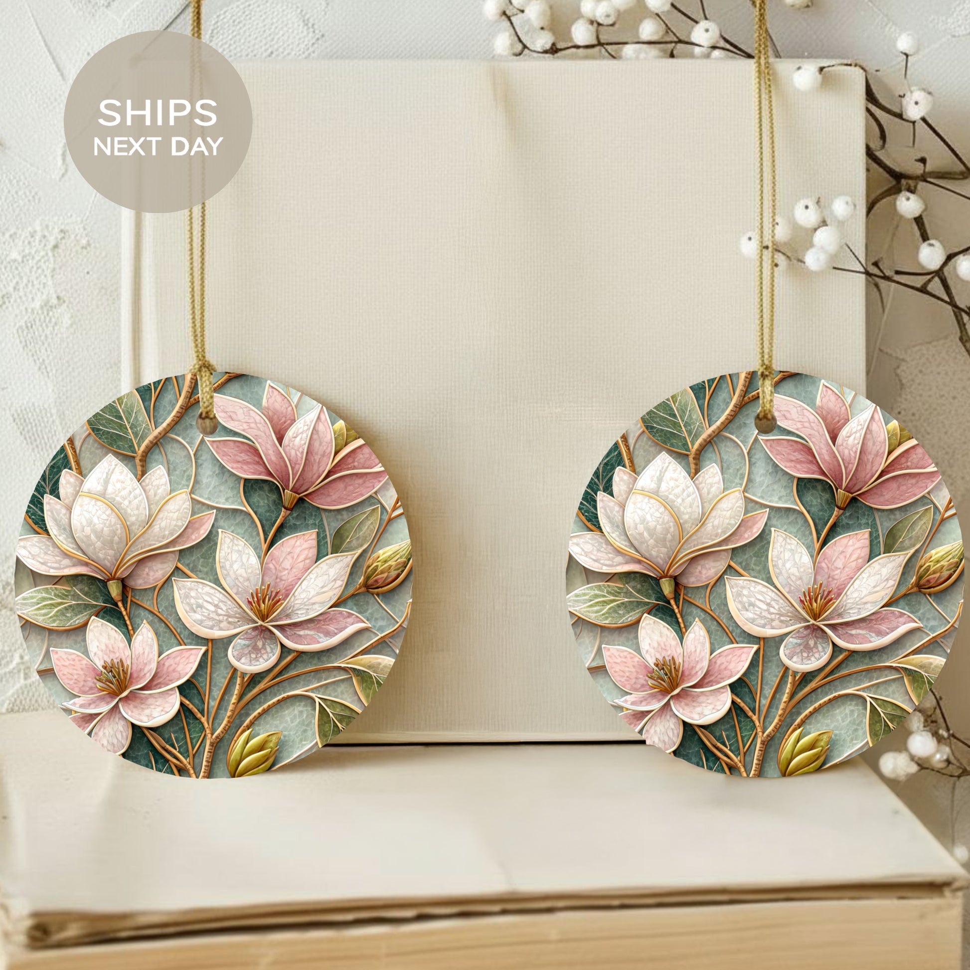 Floral Pattern Ornament Ships Next Day Hanging Decor