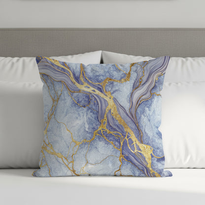 Elegant Blue Marble Design Throw Pillow Cover