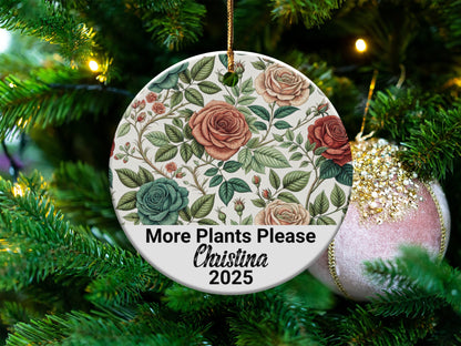 More Plants Please Personalized Round Ornament product