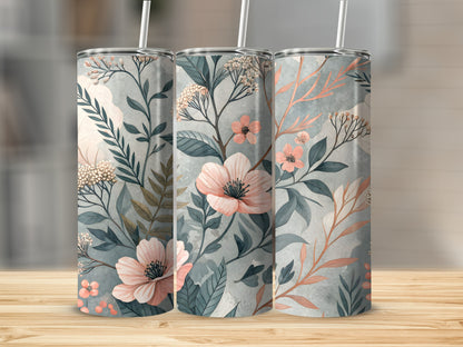 Elegant Pastel Wildflower Design Tall Tumbler Cup