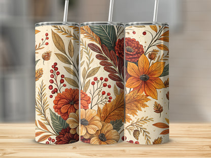 Autumn Floral Design Insulated Tumbler 20 oz
