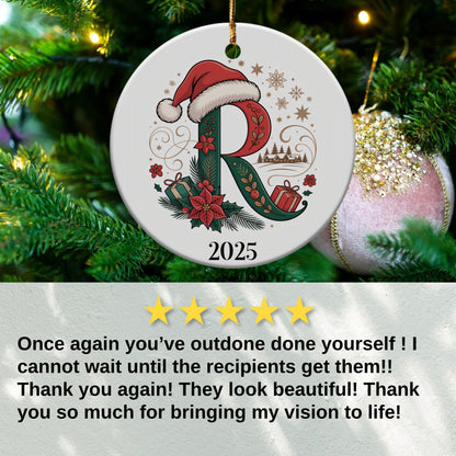 Christmas Tree Ornament with Letter R design product