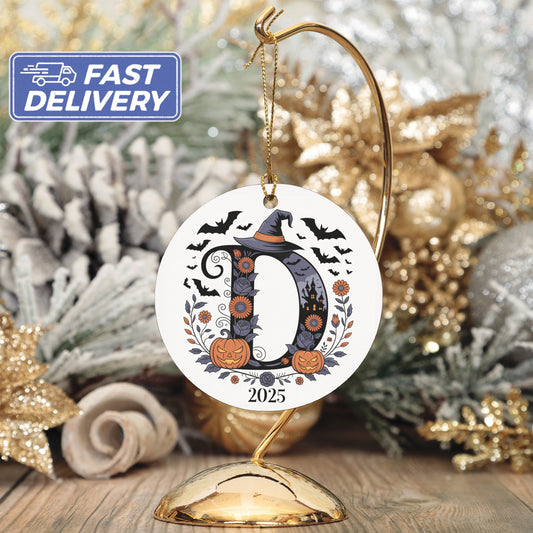 Personalized Halloween Wreath Letter Ornament 2025 product