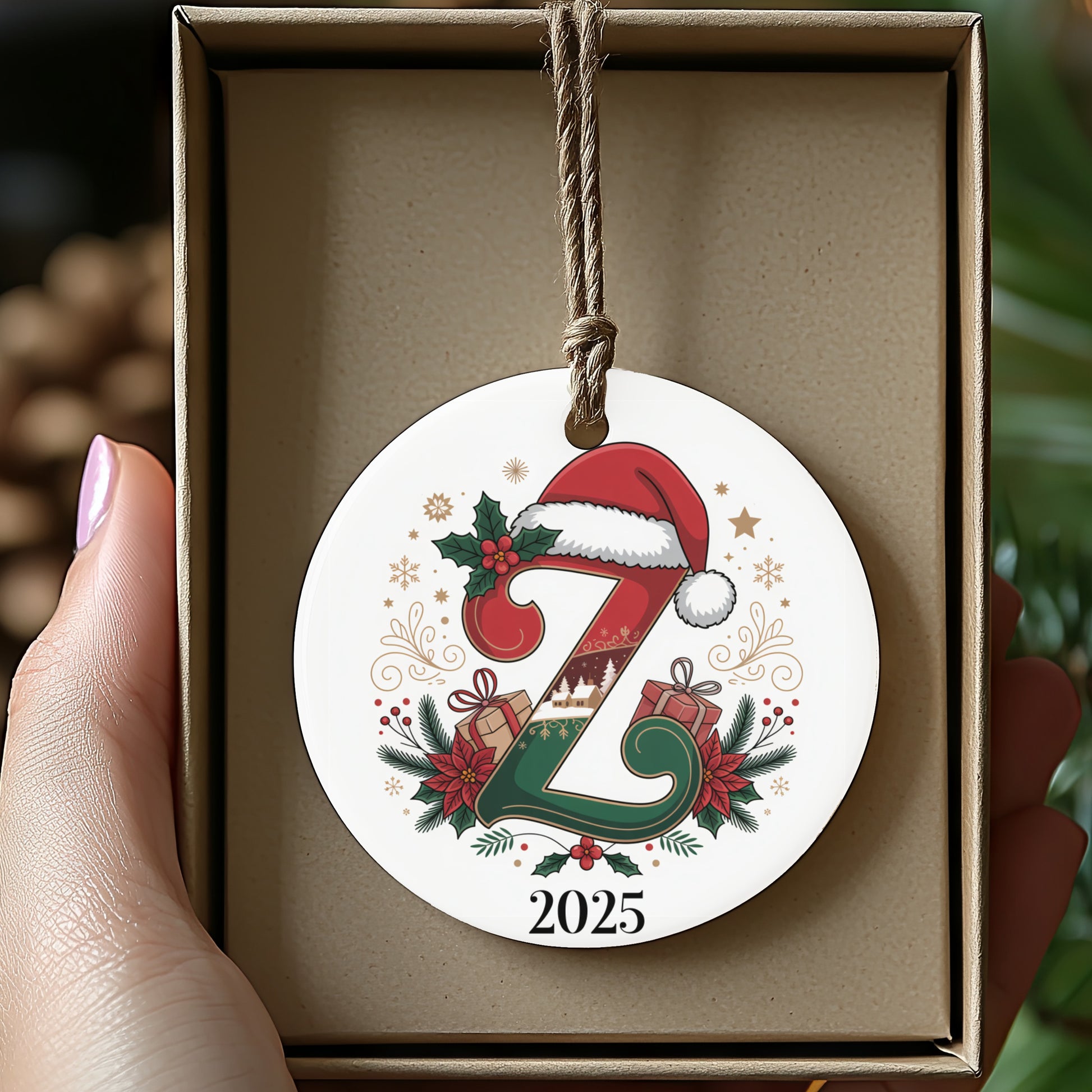 Personalized 2025 Christmas Ornament with Z Design product