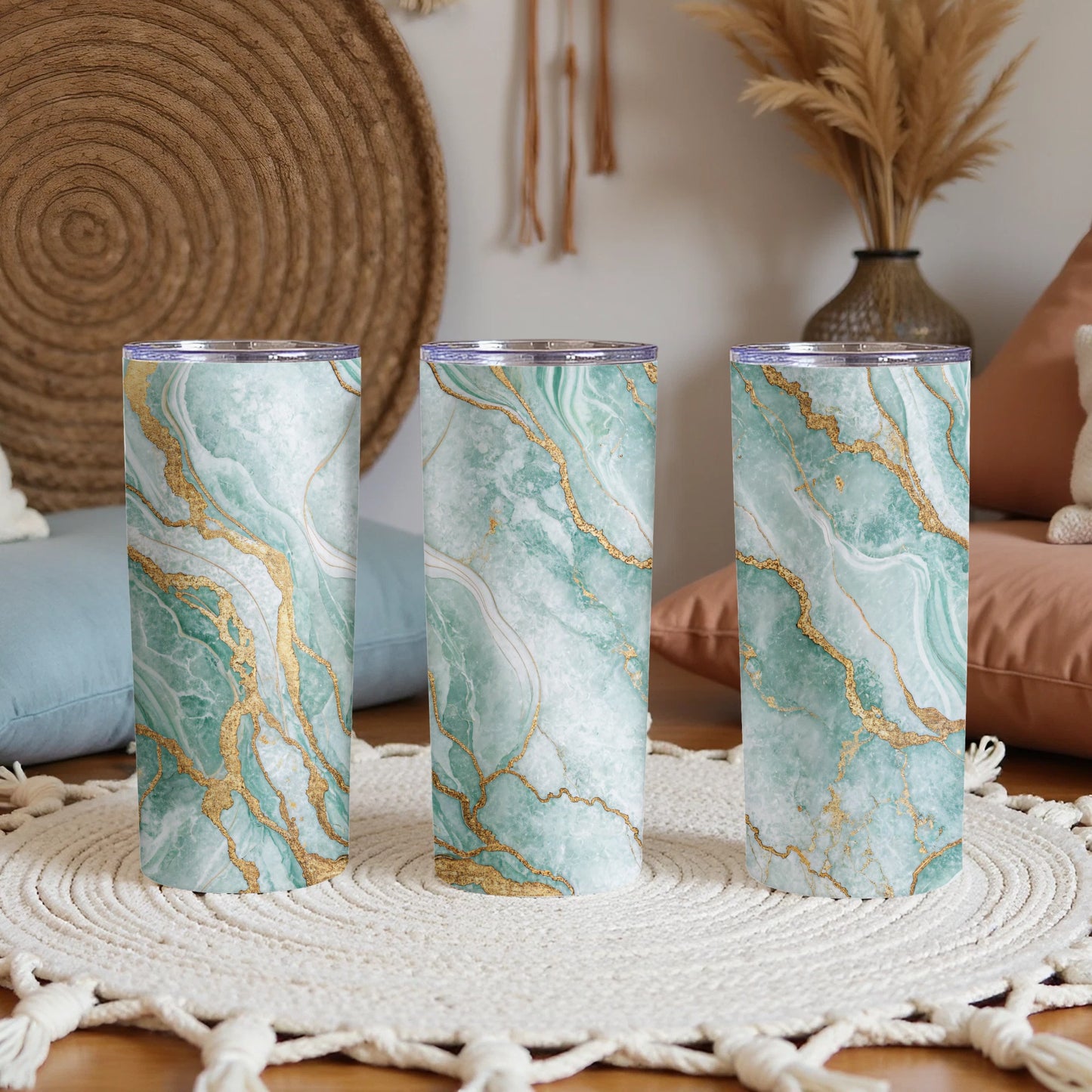 Elegant Marble Design Insulated Tumbler Cup