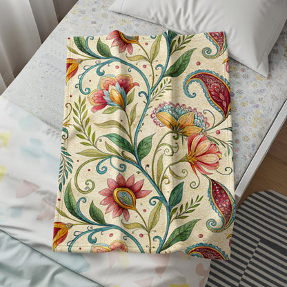 Exotic Floral Delight a Unique Pattern Velveteen Plush Blankets - Walk Greener