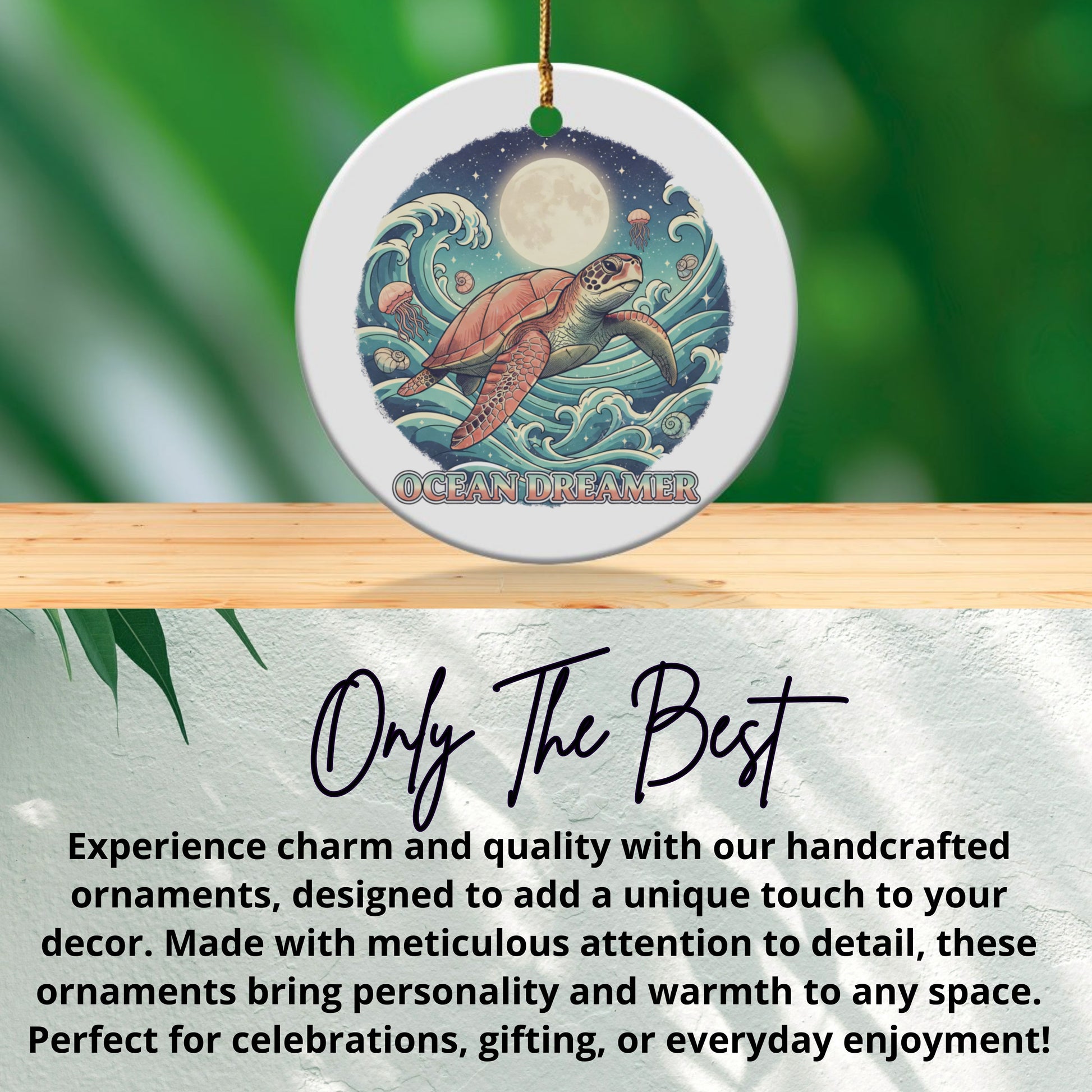 Ocean Dreamer Turtle Round Ornament product