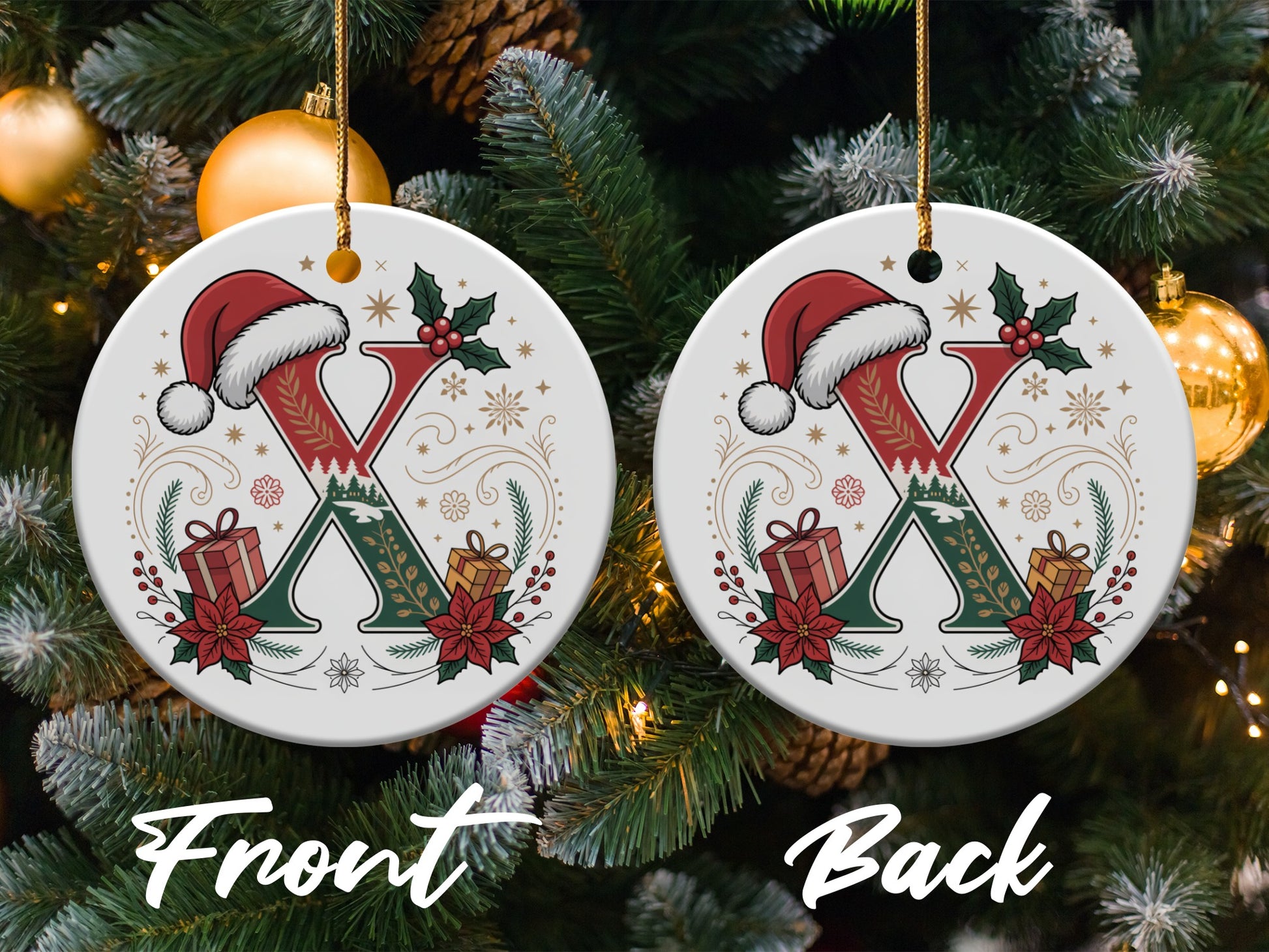 Festive Holiday Season Ornament with X Design product type