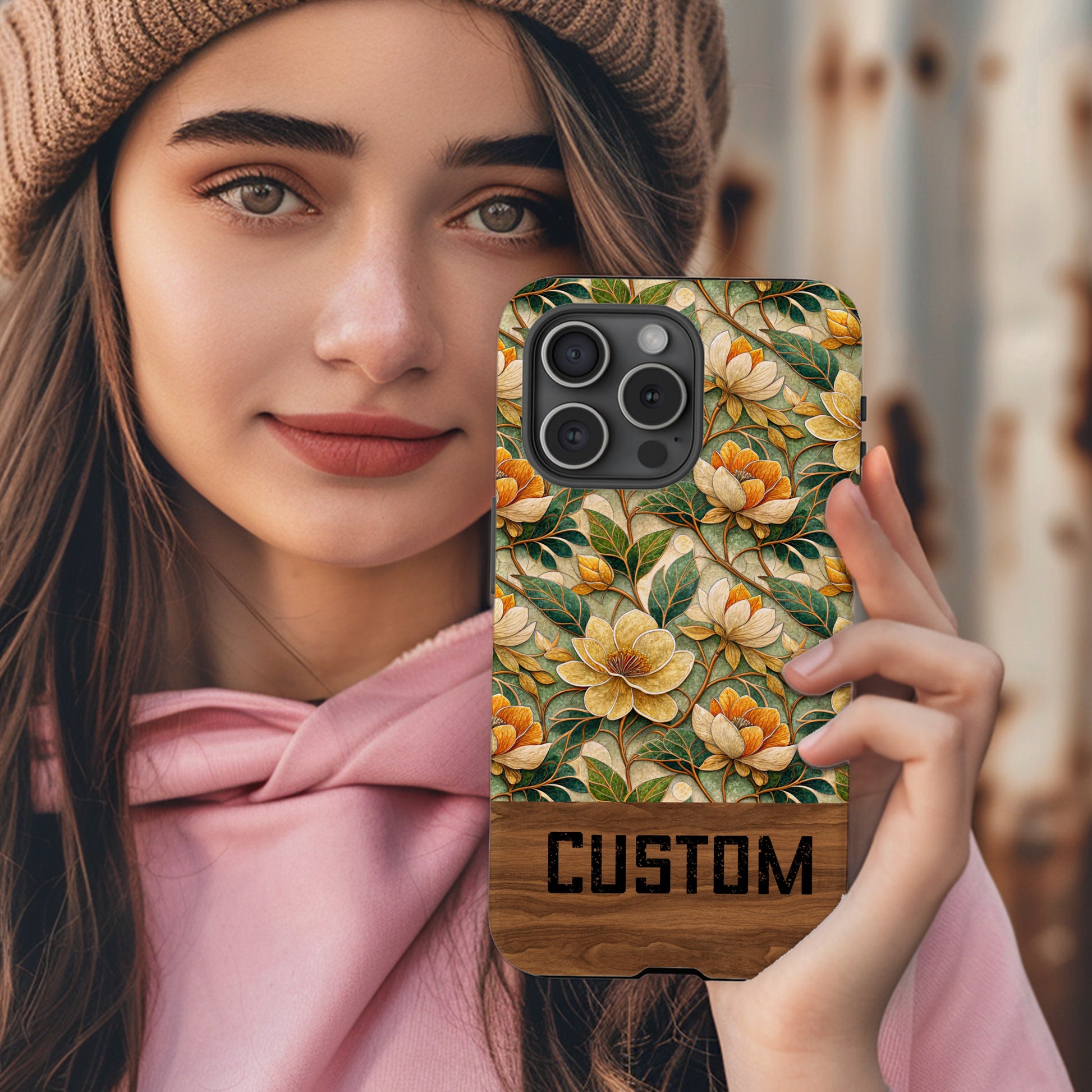 Custom Floral Design Protective Phone Case