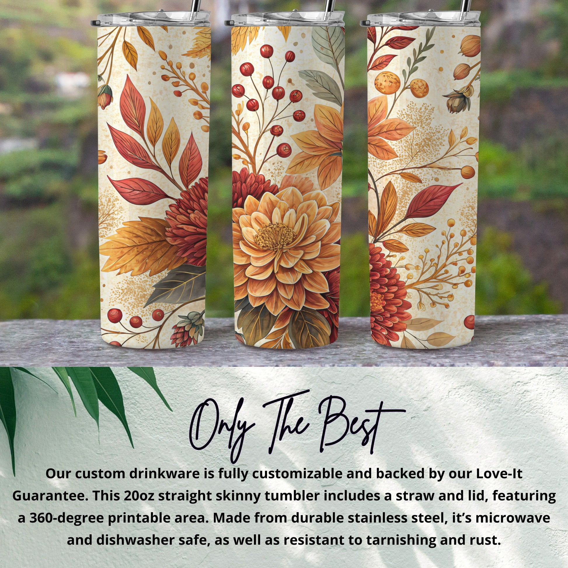 Custom 20oz Skinny Tumbler with Straw and Lid Tumbler