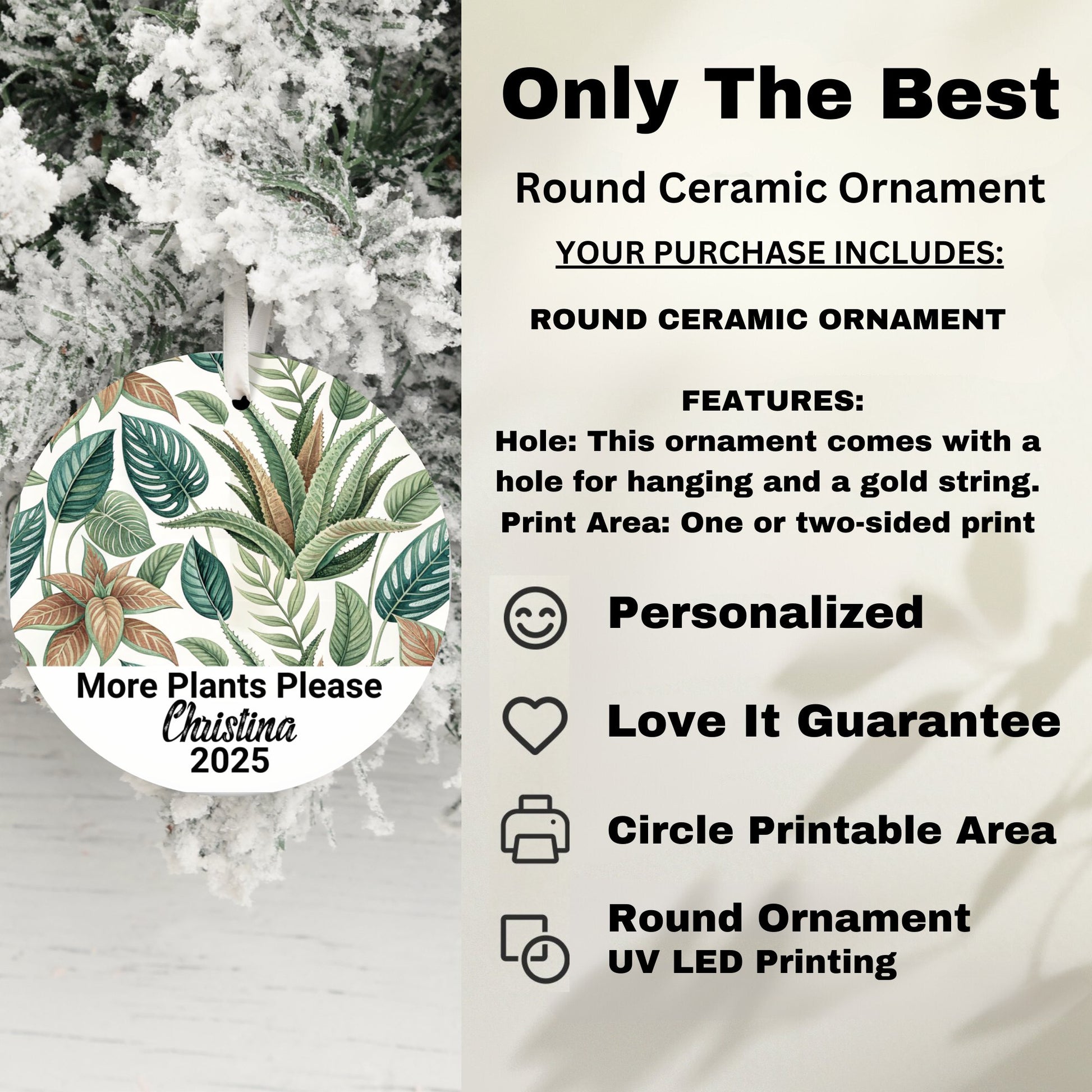 More Plants Please Personalized Round Ornament product
