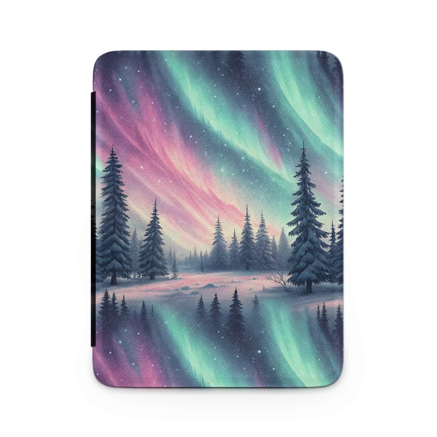 Northern Lights Forest Scene Artistic Cover