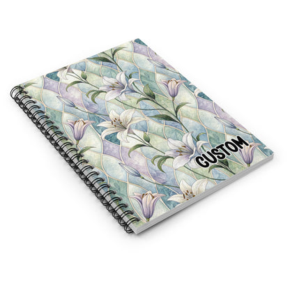 Custom Floral Pattern Spiral Hardcover Journal Notebook