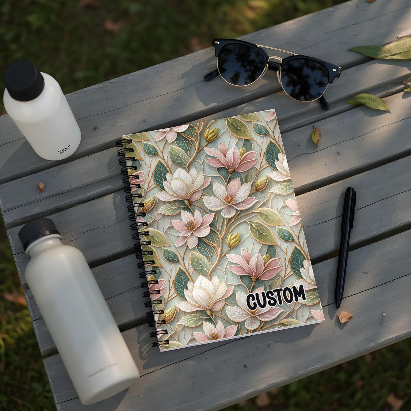 Custom Floral Design Spiral Notebook for Personalized Use