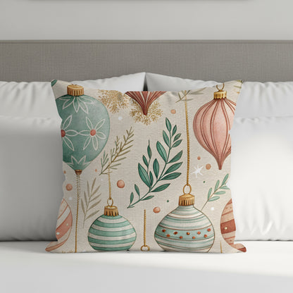 Festive Christmas Watercolor Art Design Throw Pillows - Walk Greener