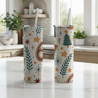 Holiday Themed Tumblers with Festive Designs