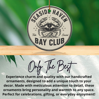 Seaside Haven Bay Club Tide Social ornament product