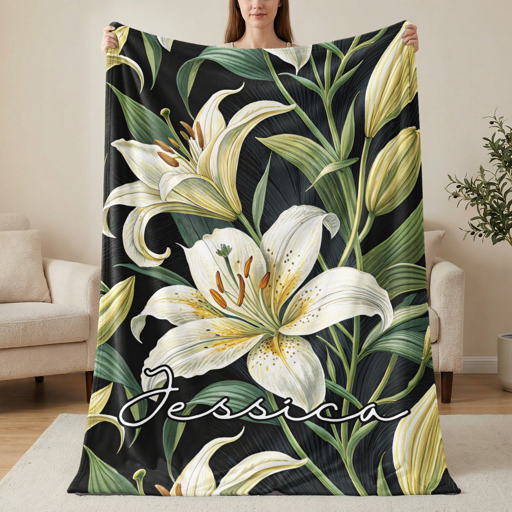 Floral Custom Name Blankets Perfect Personalized Gifts - Walk Greener