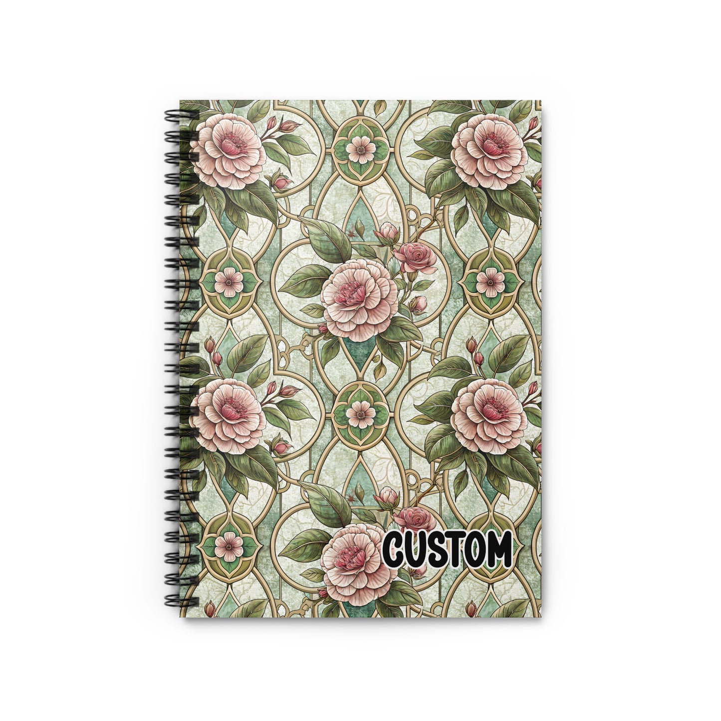 Floral Pattern Custom Spiral Notebook for Personalized Notes