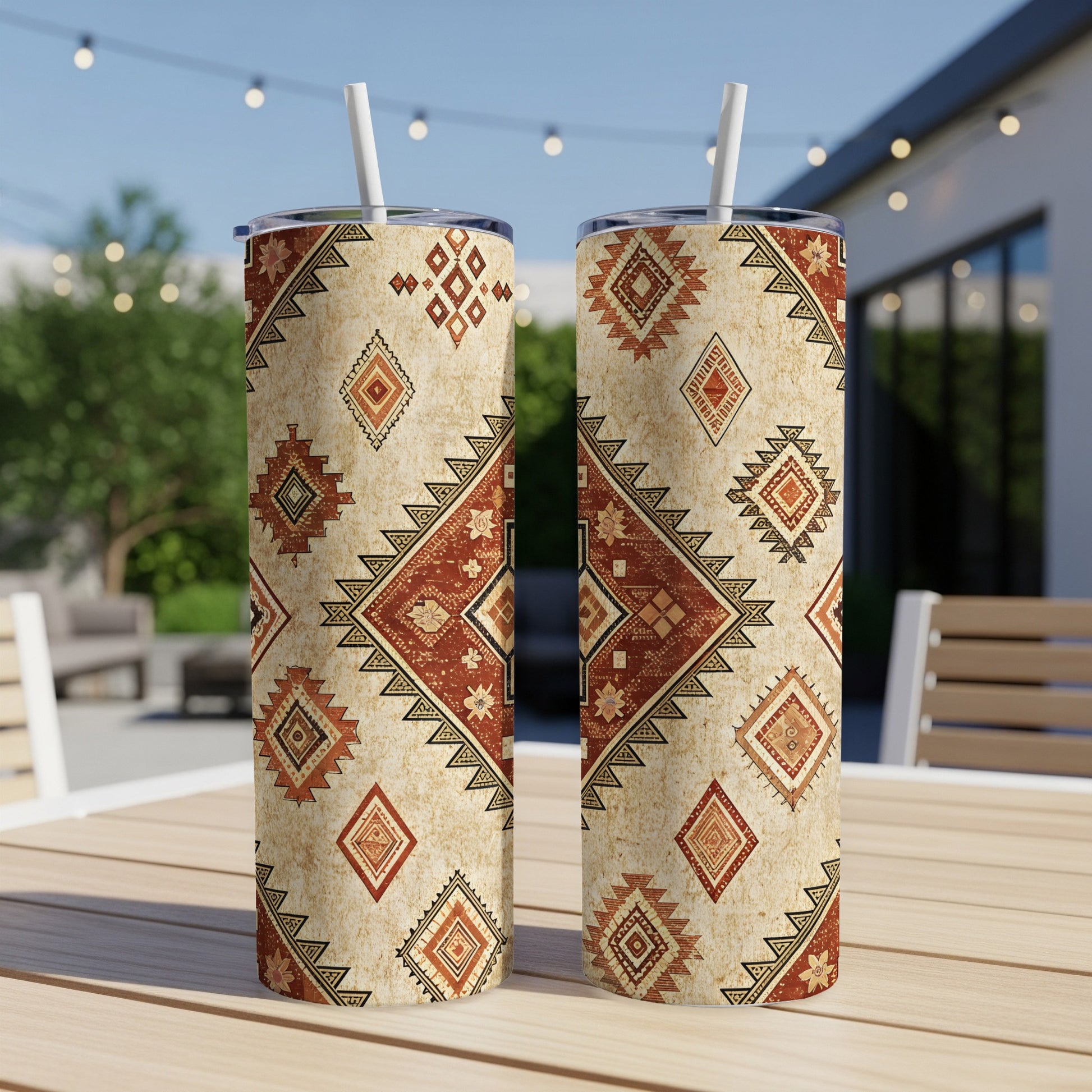 Aztec Pattern Insulated Tumbler for Hot and Cold Drinks