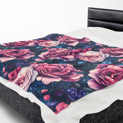 Floral Velveteen Plush Blanket - Cozy Home Decor for Floral Lovers