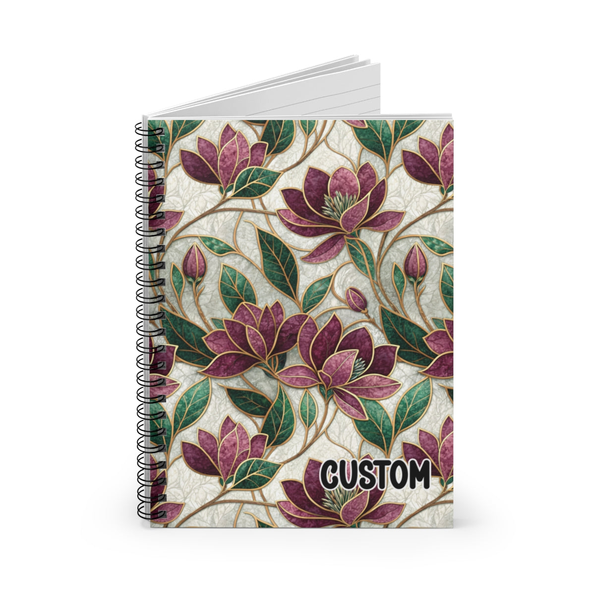 Elegant Floral Pattern Custom Spiral Notebook