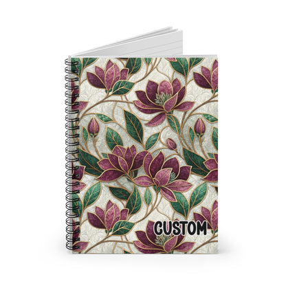 Elegant Floral Pattern Custom Spiral Notebook