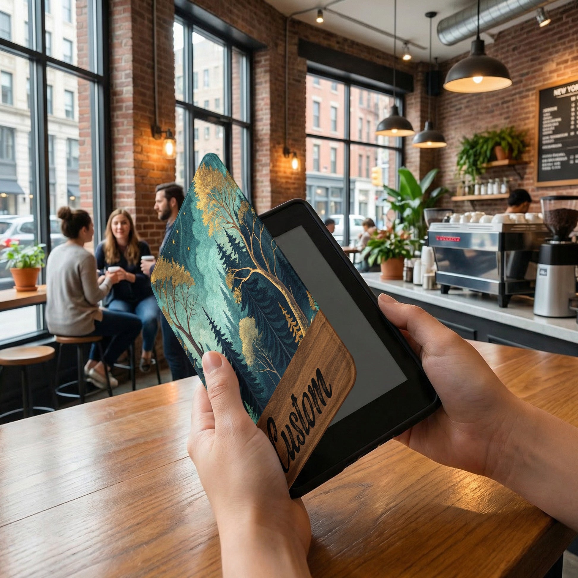 Custom Forest Design Tablet Case with Personalized Name