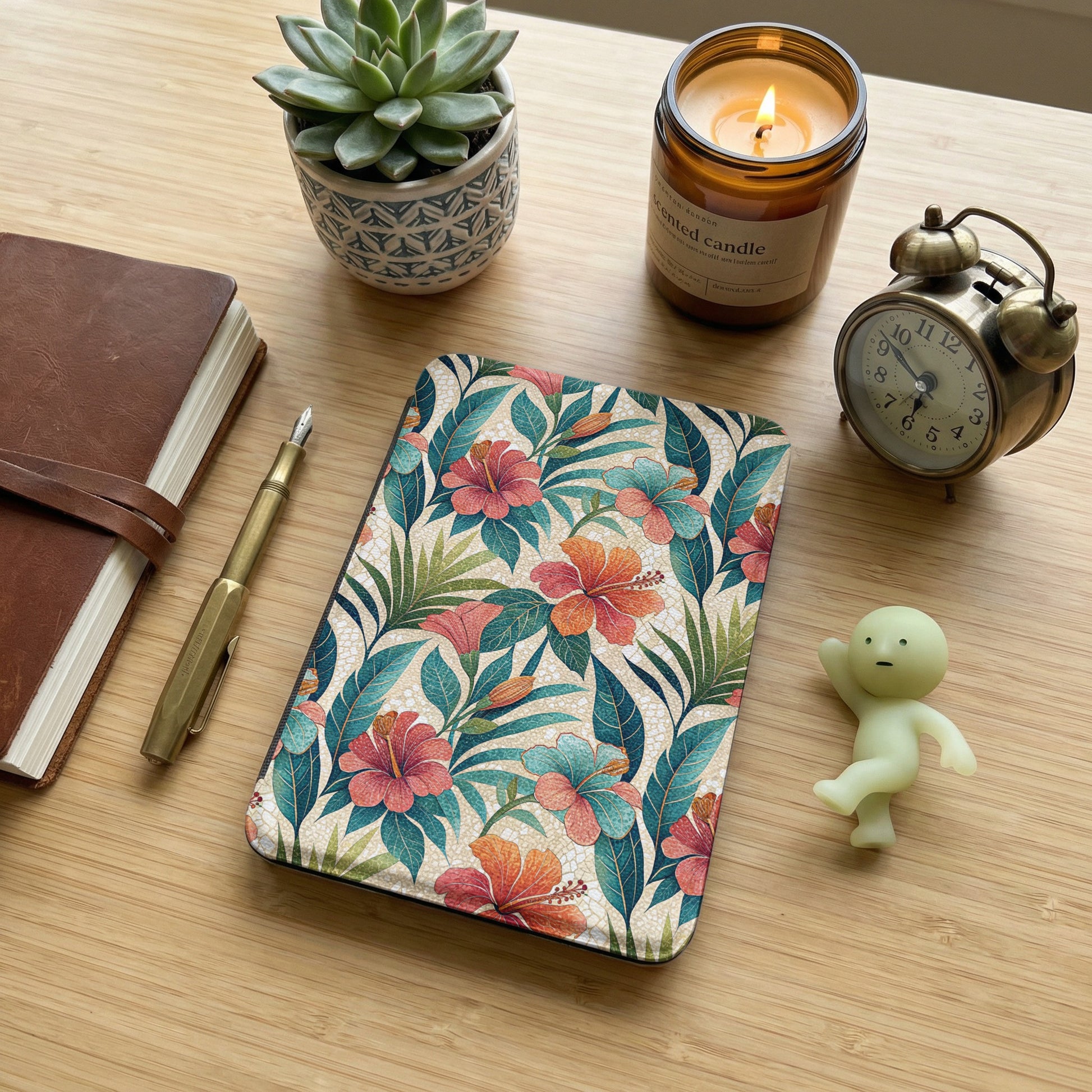 Vibrant Tropical Hibiscus Design Hardcover Notebook