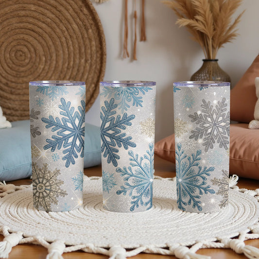 Snowflake Design Tumblers Ideal for Winter Beverages