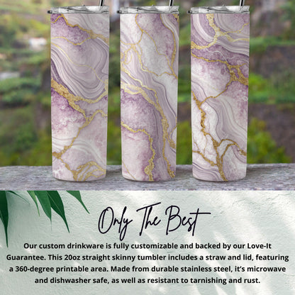 Elegant Marble Design Customizable Skinny Tumbler