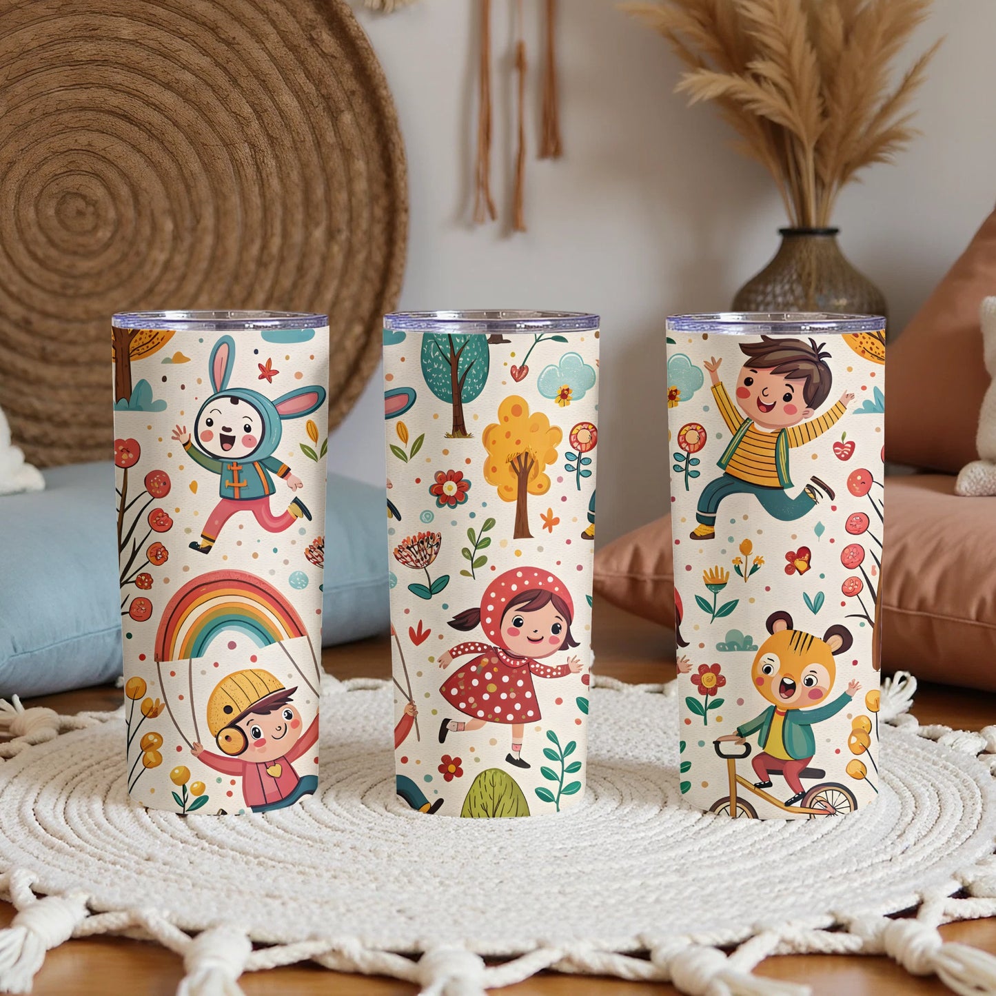 Cute Kids Cartoon Printed Insulated Tumbler Cup