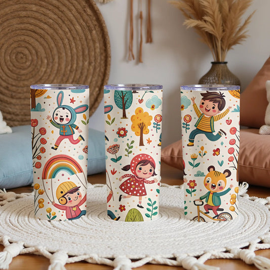 Cute Kids Cartoon Printed Insulated Tumbler Cup