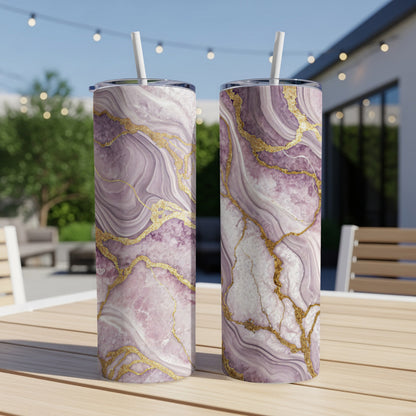 Purple Gold Marble Design Insulated Tumbler
