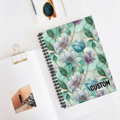 Custom Floral Design Hardcover Spiral Notebook