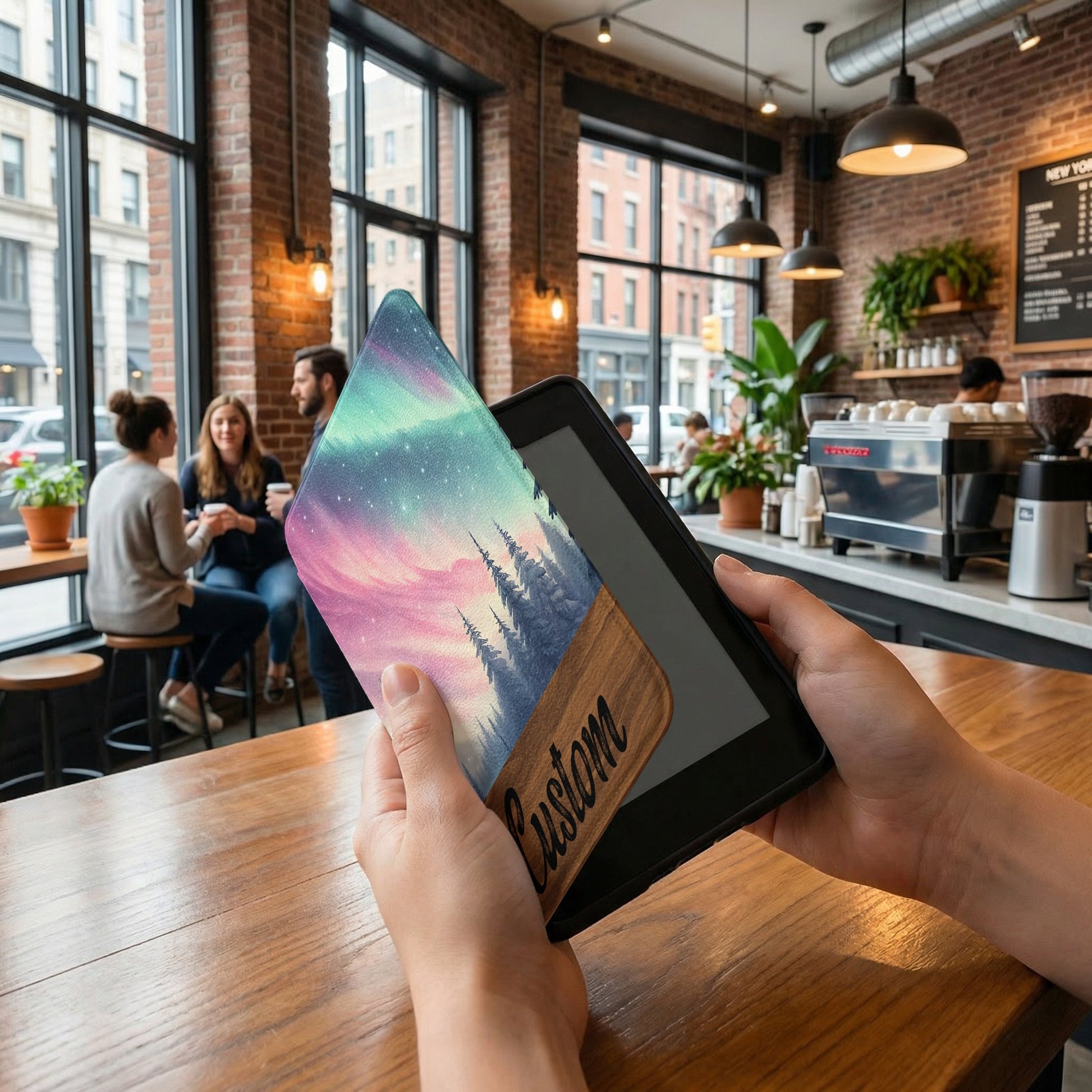 Customizable Tablet Case with Scenic Forest Design