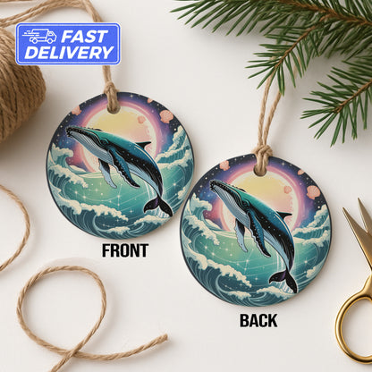 Beautiful Whale Design Double-Sided Ornament product