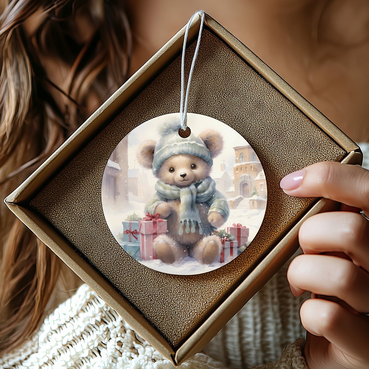 Adorable Teddy Bear Winter Wonderland Decorative product